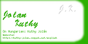 jolan kuthy business card