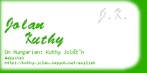 jolan kuthy business card